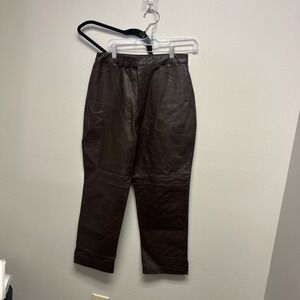 Santa Fe women's 100% leather pants Brown lined straight size 10